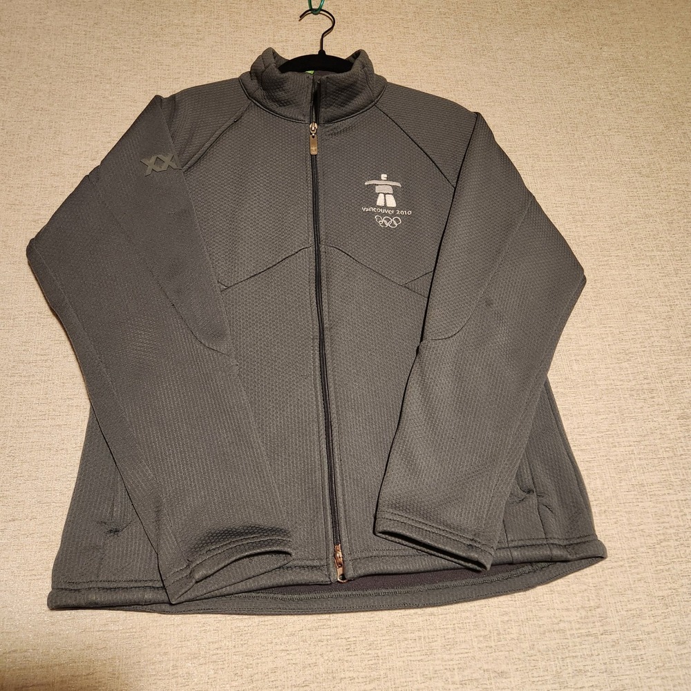 Elevate Vancouver 2010 Olympics Jacket Womens Medium Grey Full Zip Fleece Lined